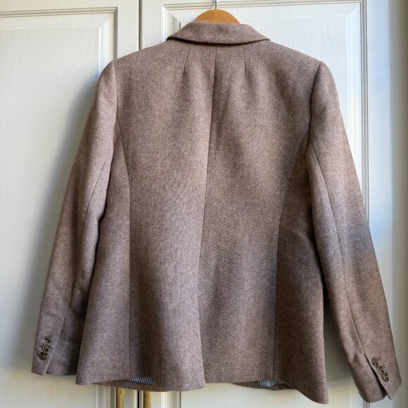 J.Crew Factory Herringbone Wool Blend Cotton Blazer, Size 10 - Picture 4 of 8